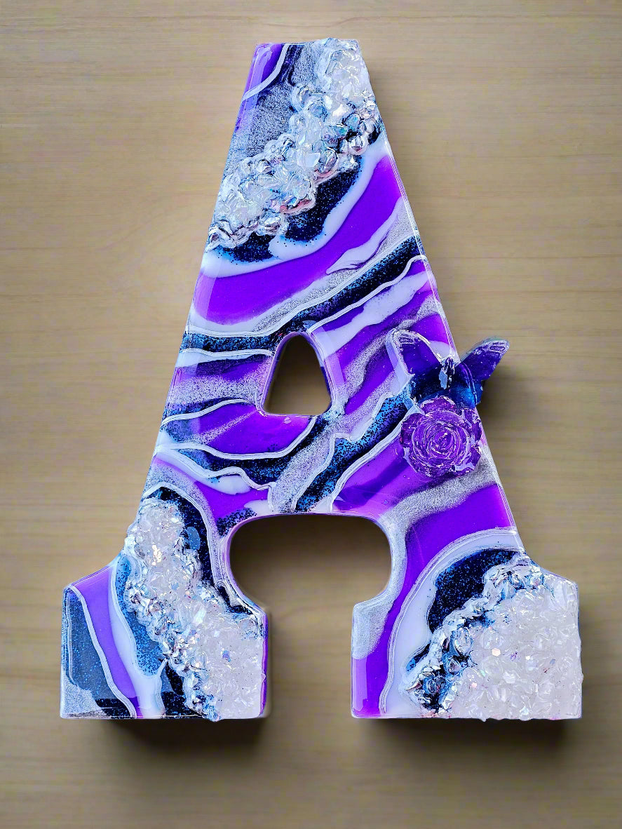 9" Resin Geode Letter